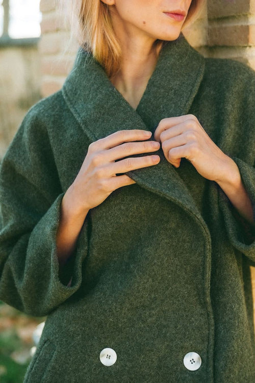 Abrigo de Lana Verde Oversize 2