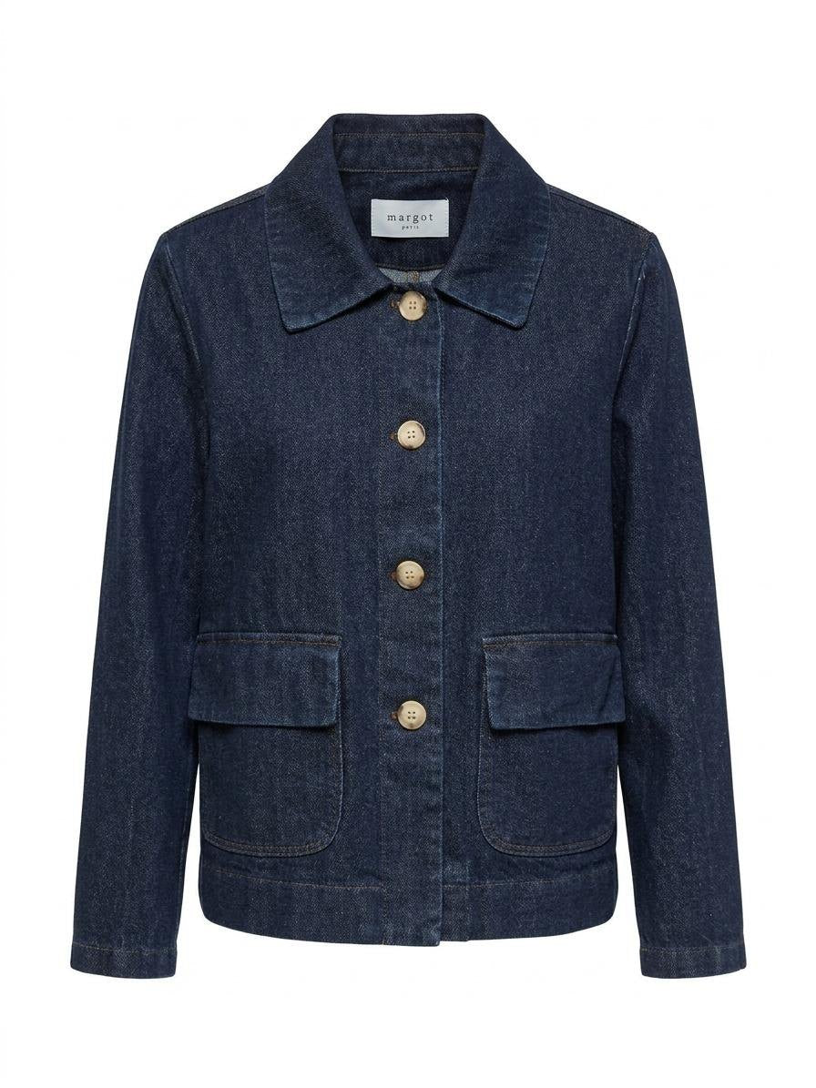 Chaqueta vaquera bolsillos azul oscuro