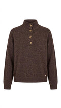 Jersey botones marrón jaspeado