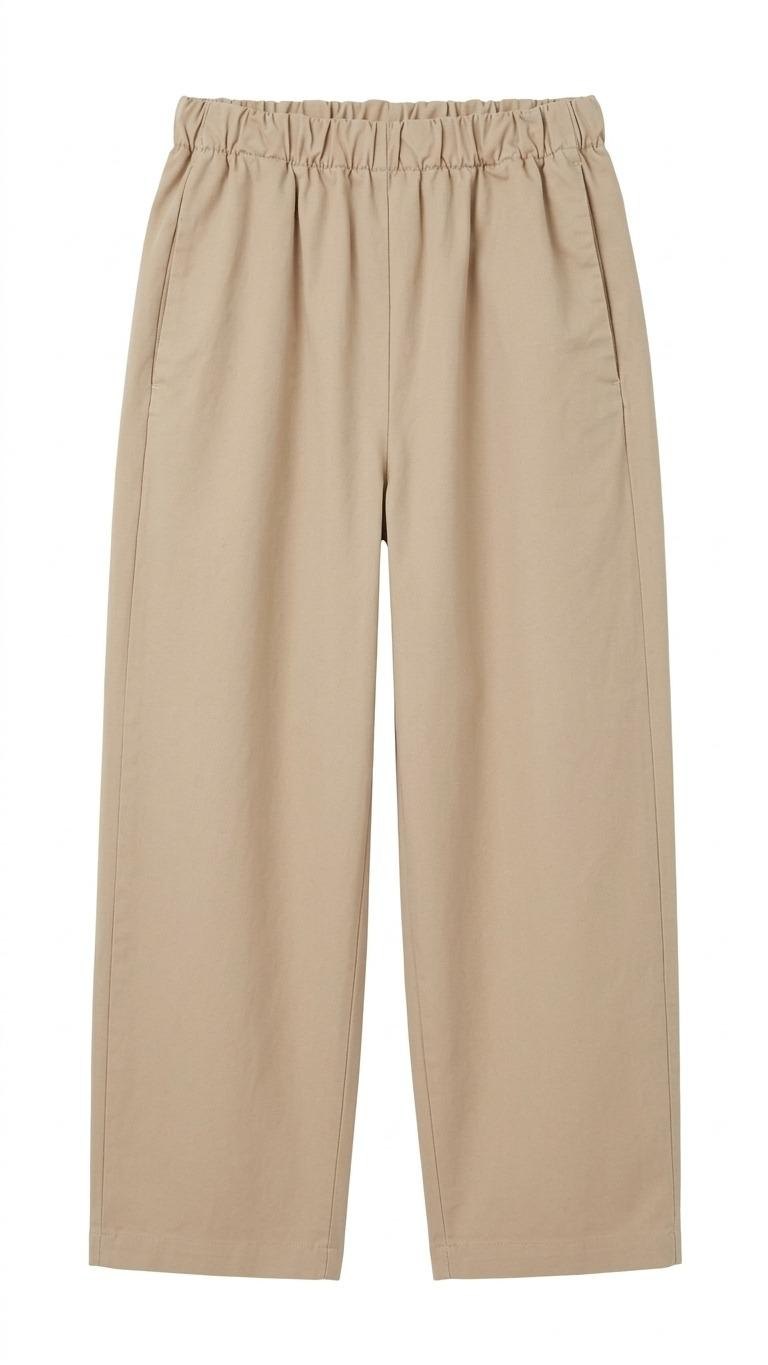 Pantalón wide fit beige